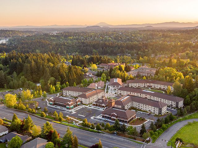 The Village neighborhood is part of the most recent campus expansion at Mary’s Woods and features the Village Square, home to convenient amenities such as a Providence medical office, dentist, eye doctor, salon, and local coffee shop.