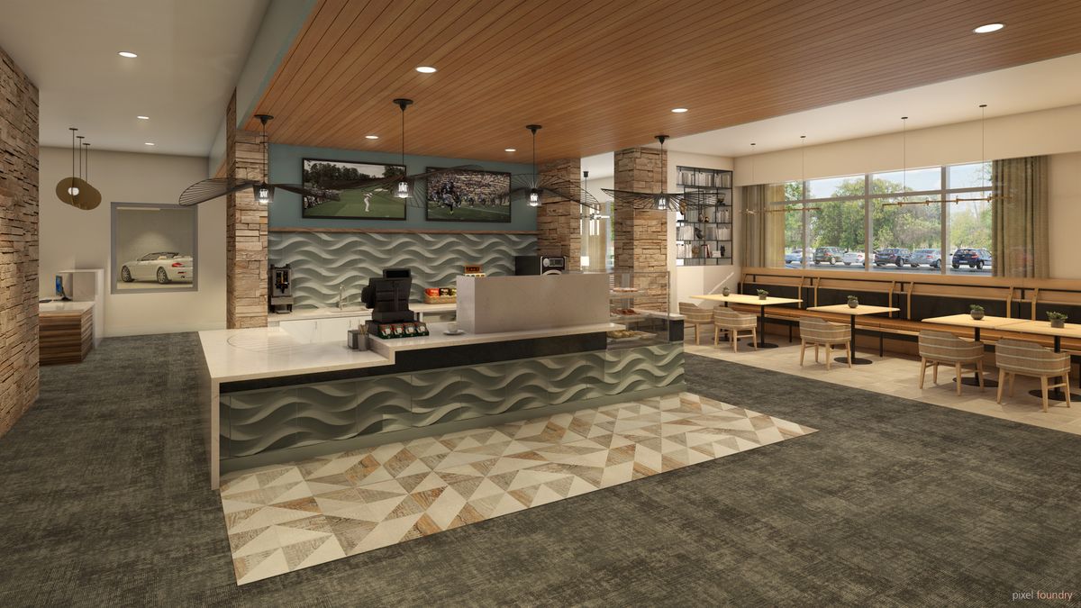 Interior view of Anthology of Edmonds senior living community featuring modern decor and amenities.