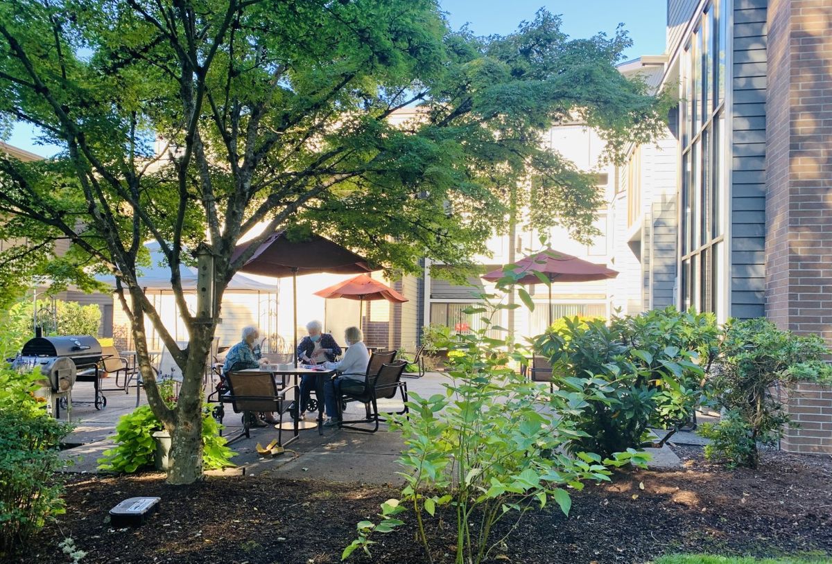 We have a beautiful outdoor patio.