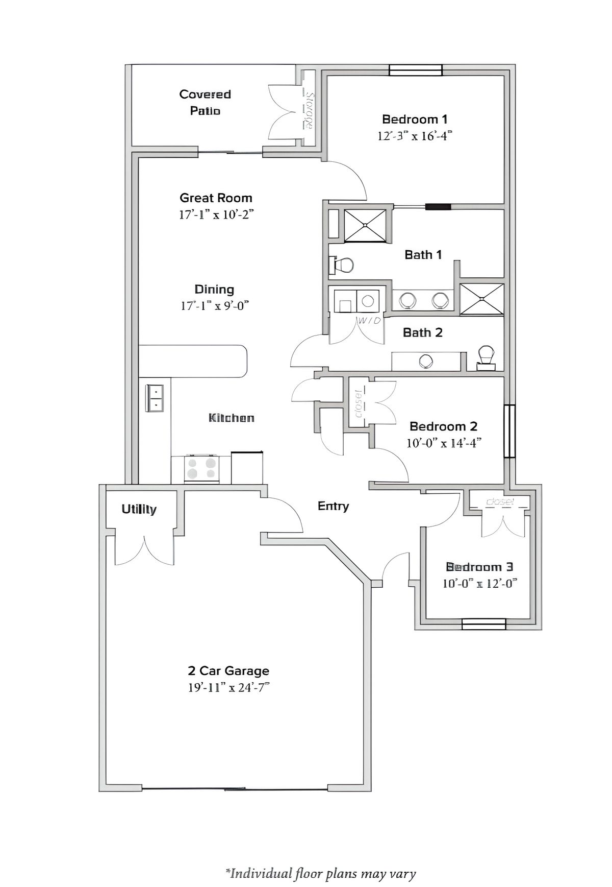 Dimensions are approximate. Floor plans may vary.