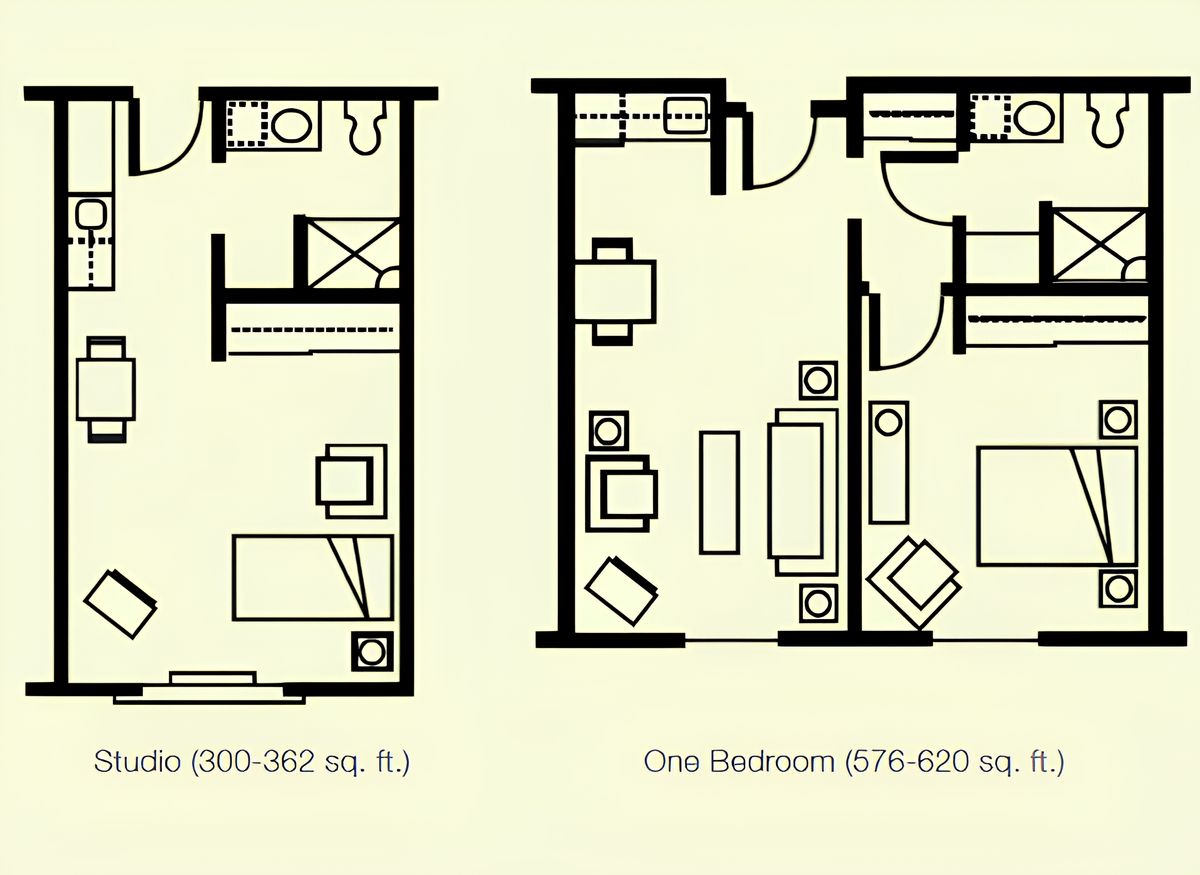 Large studio with wheelchair accessibility