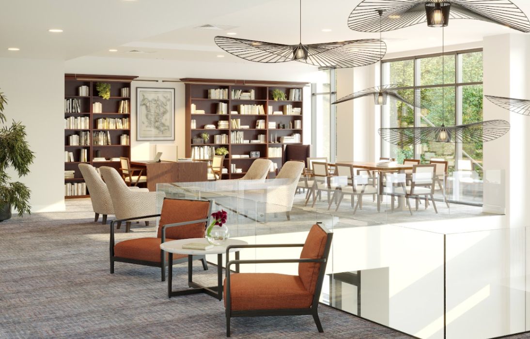 Interior view of Brightview Hunt Valley senior living community featuring modern decor and amenities.