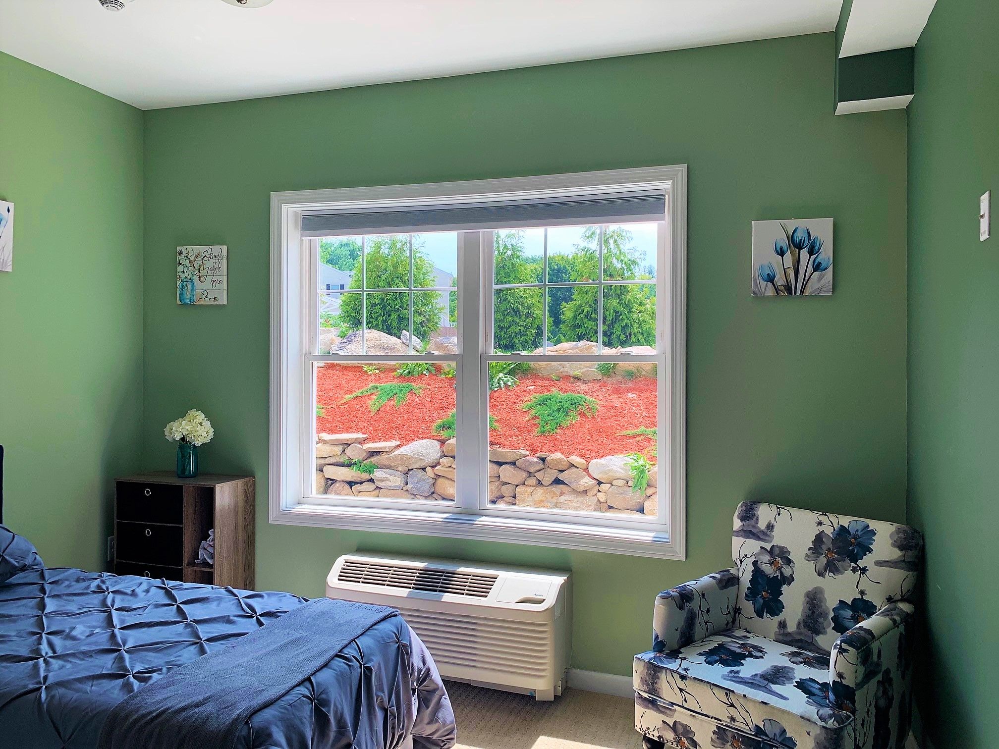 An example of one of our bedrooms. Each room in our community features abundant daylight. 