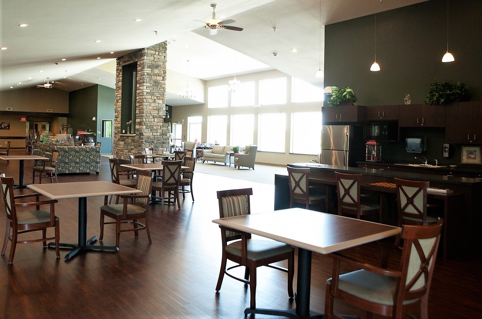 Residents and families enjoy the many dining and socializing areas found throughout The Koselig Home.  These spacious areas also play host to the many family gatherings and parties that we hold throughout the year.