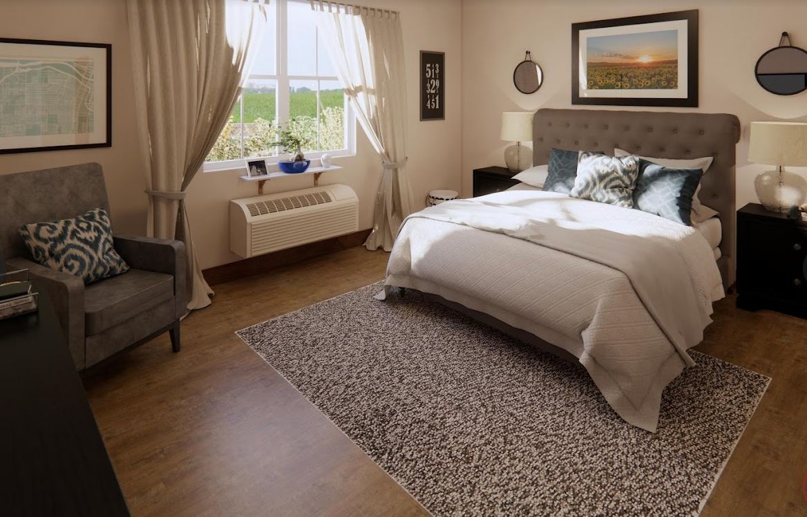 Interior view of Cedarhurst of Topeka senior living community featuring stylish decor and furniture.