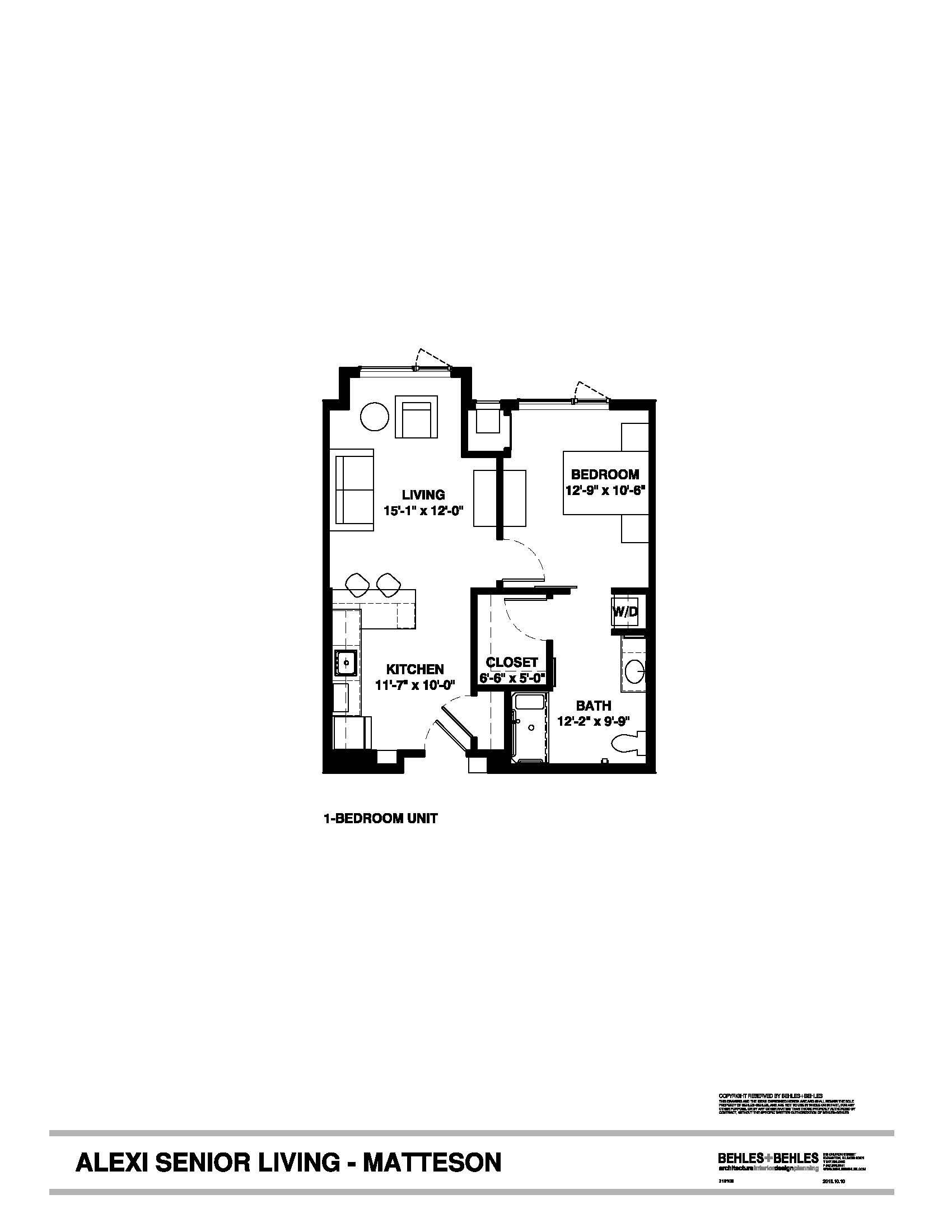 One Bedroom with in suite washer and dryer 