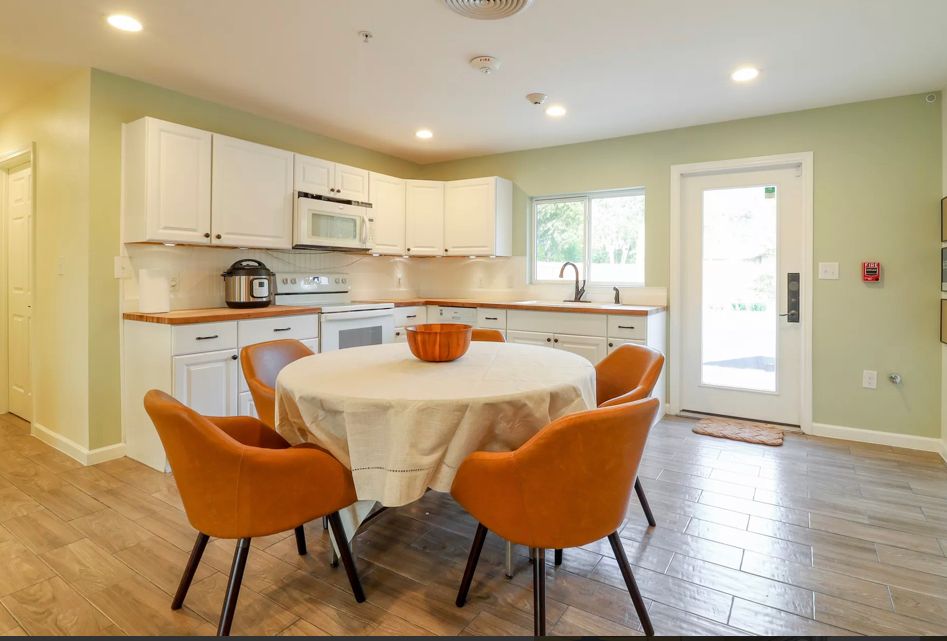 Home cooked meals served at the family style kitchen table. 